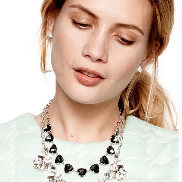 STELLA & DOT • Silver Somerveil Black Grey Crystal Necklace - Picture 9 of 10